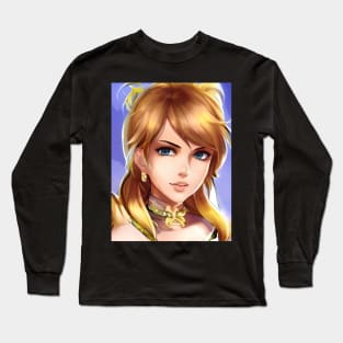 anime  face manga girl  elegant style Long Sleeve T-Shirt